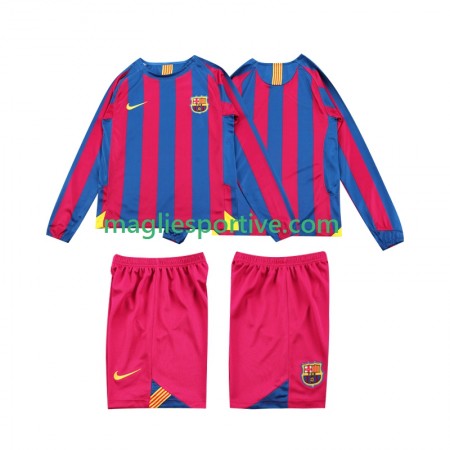 Completo Calcio Barcellona 2006 Retro Bambino Divisa Prima 2005 ML
